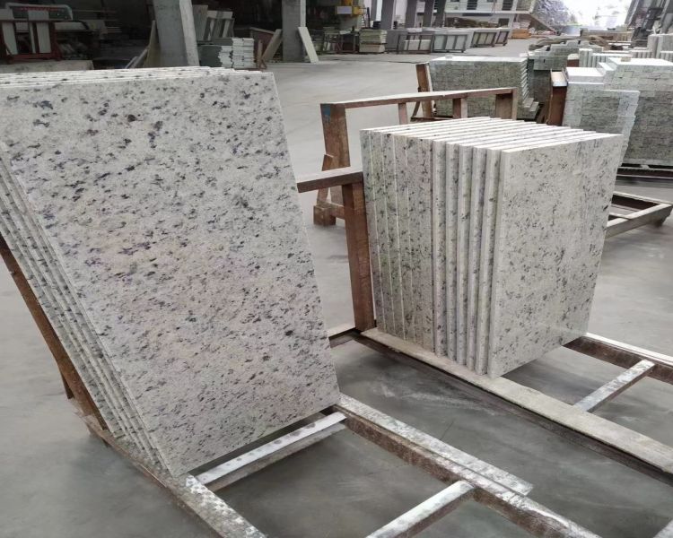 White Ornamental Granite Steps Tiles